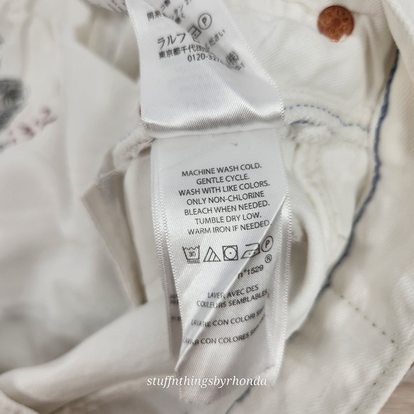 Polo Ralph Lauren Varick Slim Straight Stretch Denim Jeans White Mens 36x31 - Picture 11 of 13